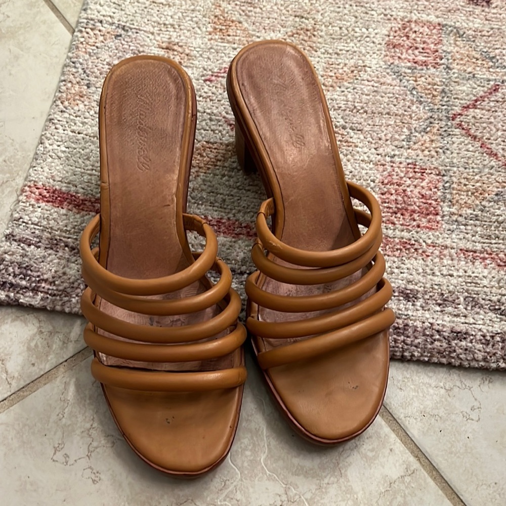 Madewell brown leather heels